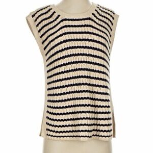 Calypso St. Barth Striped Scoop Neck Sweater size S 100% Cotton